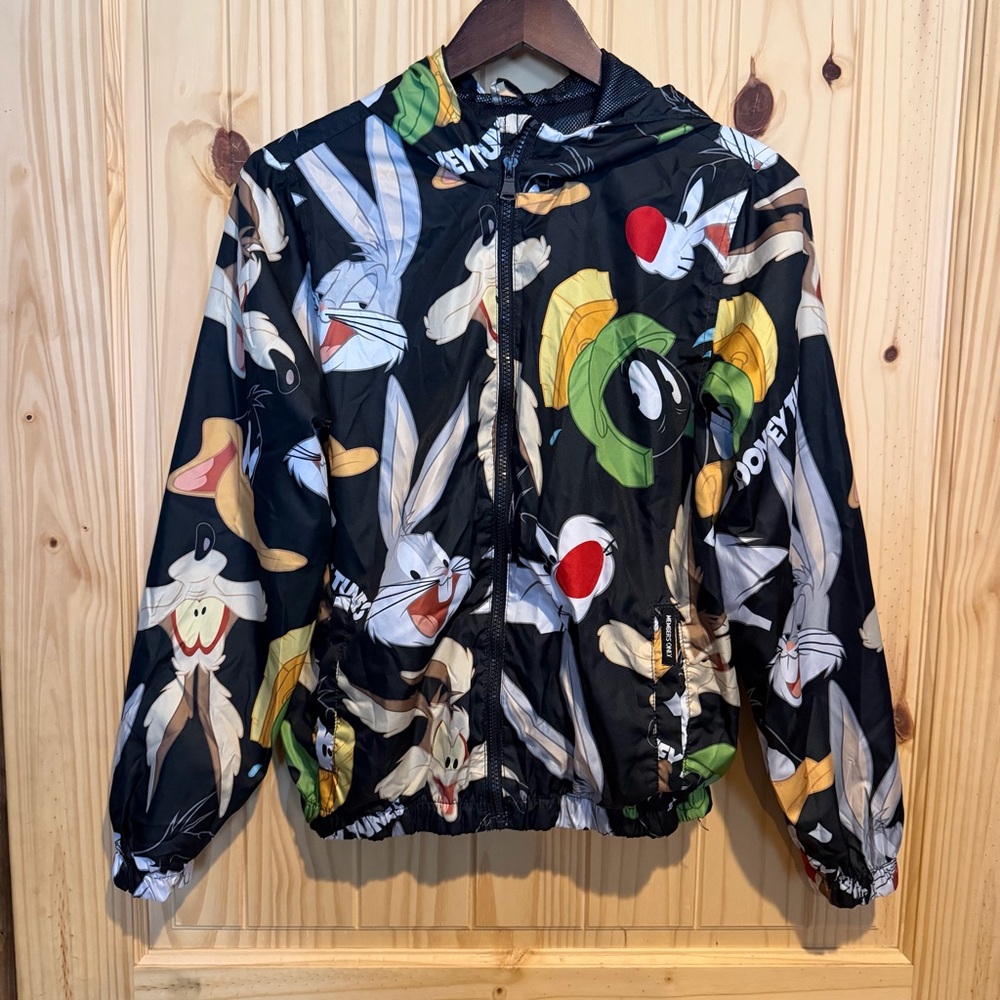 Members Only Looney Tunes Windbreaker Jacket Boys Size 18 Bugs‎ Bunny MWB982101